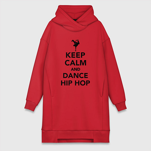 Женская толстовка-платье Keep calm and dance hip hop / Красный – фото 1