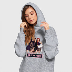 Женское худи-платье Rose Blackpink kpop, цвет: меланж — фото 2
