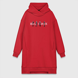 Женское худи-платье Blackpink Блэкпинк, цвет: красный