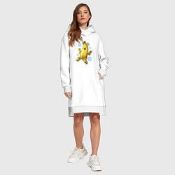Женское худи-платье Банан с В-баксами Фортнайт, цвет: белый — фото 2