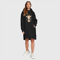 Женское худи-платье Милый жираф, цвет: черный — фото 2