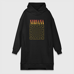 Женское худи-платье Nirvana лого, цвет: черный