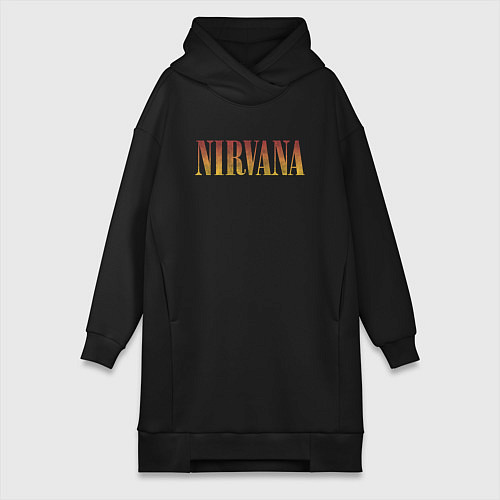 Женская толстовка-платье Nirvana logo / Черный – фото 1