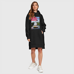 Женское худи-платье MoMo - Юные моряки, цвет: черный — фото 2