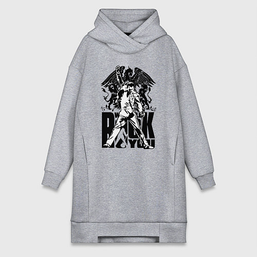 Женская толстовка-платье Queen rock you / Меланж – фото 1