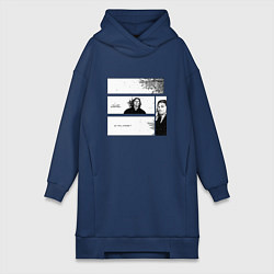 Женское худи-платье Миямото Мусаси бродяга, цвет: тёмно-синий