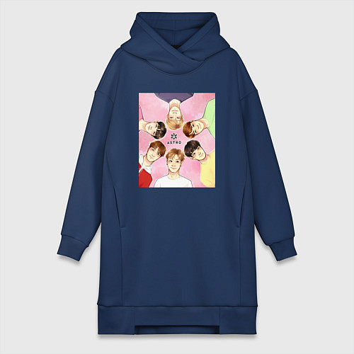 Женская толстовка-платье Astro team / Тёмно-синий – фото 1