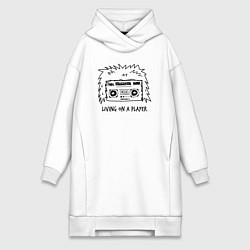 Женское худи-платье Living on a player, цвет: белый