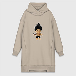 Женское худи-платье Панк рок тролль c микрофоном, цвет: миндальный