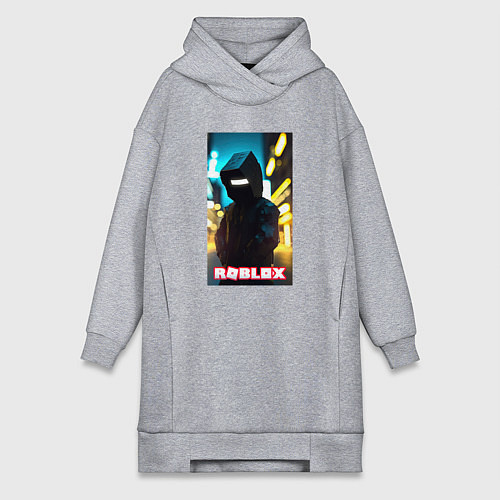 Женская толстовка-платье Roblox cyberpunk / Меланж – фото 1