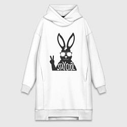 Женское худи-платье Stay cool rabbit, цвет: белый