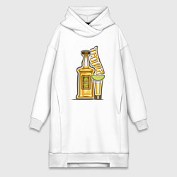 Женское худи-платье Текила с лаймом, цвет: белый