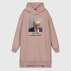 Женское худи-платье Трамп в тюрьме, цвет: пыльно-розовый