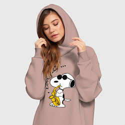 Женское худи-платье I love jazz, цвет: пыльно-розовый — фото 2