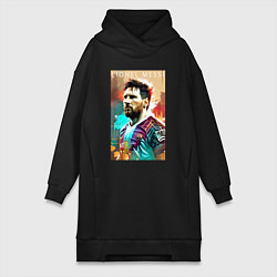 Женское худи-платье Lionel Messi - football - striker, цвет: черный