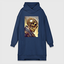 Женская толстовка-платье Череп а стиле стимпанк - нейросеть