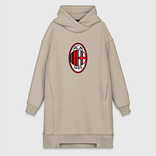 Женская толстовка-платье Футбольный клуб Milan / Миндальный – фото 1