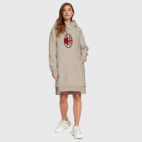Женская толстовка-платье Футбольный клуб Milan / Миндальный – фото 4