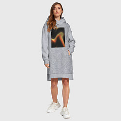 Женское худи-платье Абтрактный геометрический 3д с волнами, цвет: меланж — фото 2