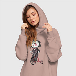 Женское худи-платье Saw bike, цвет: пыльно-розовый — фото 2