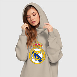 Женское худи-платье Real madrid fc sport, цвет: миндальный — фото 2