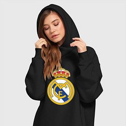 Женское худи-платье Real madrid fc sport, цвет: черный — фото 2
