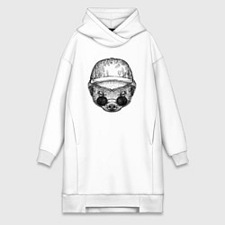 Женская толстовка-платье Медоед в кепке и очках