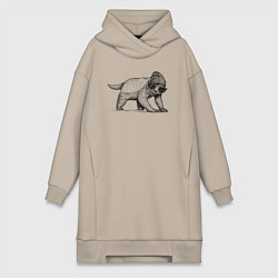 Женское худи-платье Медоед модный, цвет: миндальный