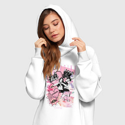 Женское худи-платье Blackpink коллаж, цвет: белый — фото 2