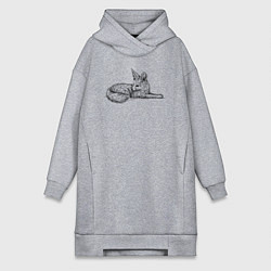 Женское худи-платье Фенек лежит, цвет: меланж