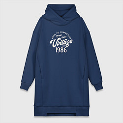 Женское худи-платье 1986 год - выдержанный до совершенства, цвет: тёмно-синий
