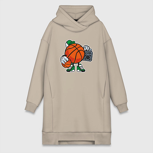 Женская толстовка-платье Хип-хоп баскетбол / Миндальный – фото 1