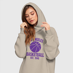 Женское худи-платье Basketball Los Angeles, цвет: миндальный — фото 2