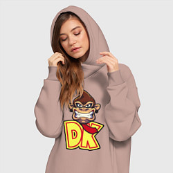 Женское худи-платье Donkey kong head, цвет: пыльно-розовый — фото 2