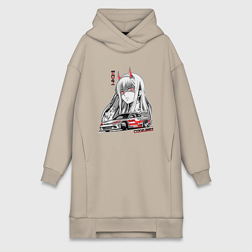 Женская толстовка-платье Nissan Silvia S15 Drift Zero Two / Миндальный – фото 1