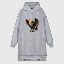 Женское худи-платье Грифон охристый, цвет: меланж