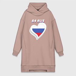 Женское худи-платье 54 регион Новосибирская область, цвет: пыльно-розовый