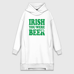 Женское худи-платье Irish you were beer, цвет: белый