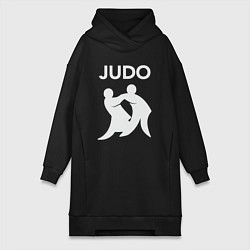 Женское худи-платье Warriors judo, цвет: черный