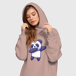 Женское худи-платье Dabbing panda, цвет: пыльно-розовый — фото 2