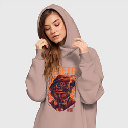 Женское худи-платье Mafia ape, цвет: пыльно-розовый — фото 2