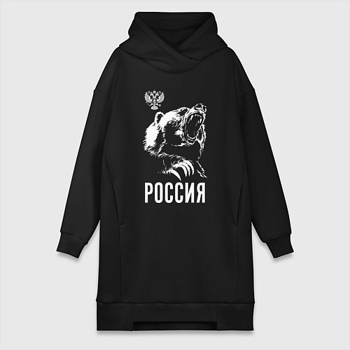Женская толстовка-платье Русский медведь / Черный – фото 1