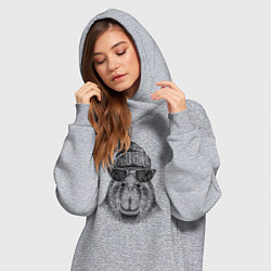 Женское худи-платье Капибара хипстер, цвет: меланж — фото 2