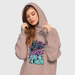 Женское худи-платье Bring Me the Horizon - Zombie, цвет: пыльно-розовый — фото 2