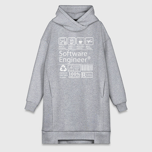Женская толстовка-платье Программный инженер / Меланж – фото 1