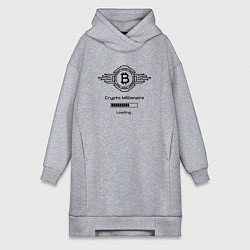 Женское худи-платье Биткоин символ миллионер, цвет: меланж