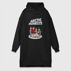 Женское худи-платье Arctic Monkeys clowns, цвет: черный