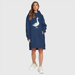 Женское худи-платье Профиль утки, цвет: тёмно-синий — фото 2