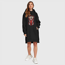 Женское худи-платье Slipknot на фоне антихриста, цвет: черный — фото 2