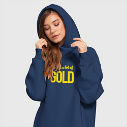 Женское худи-платье Give me a lot of gold, цвет: тёмно-синий — фото 2